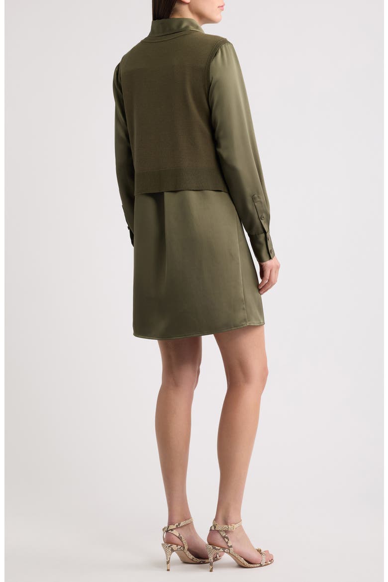 Layered Long Sleeve Shirtdress, Alternate, color, LODEN
