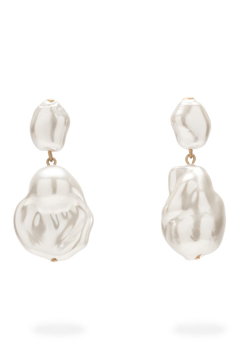 Majorie Imitation Pearl Drop Earrings, Main, color, PEARL