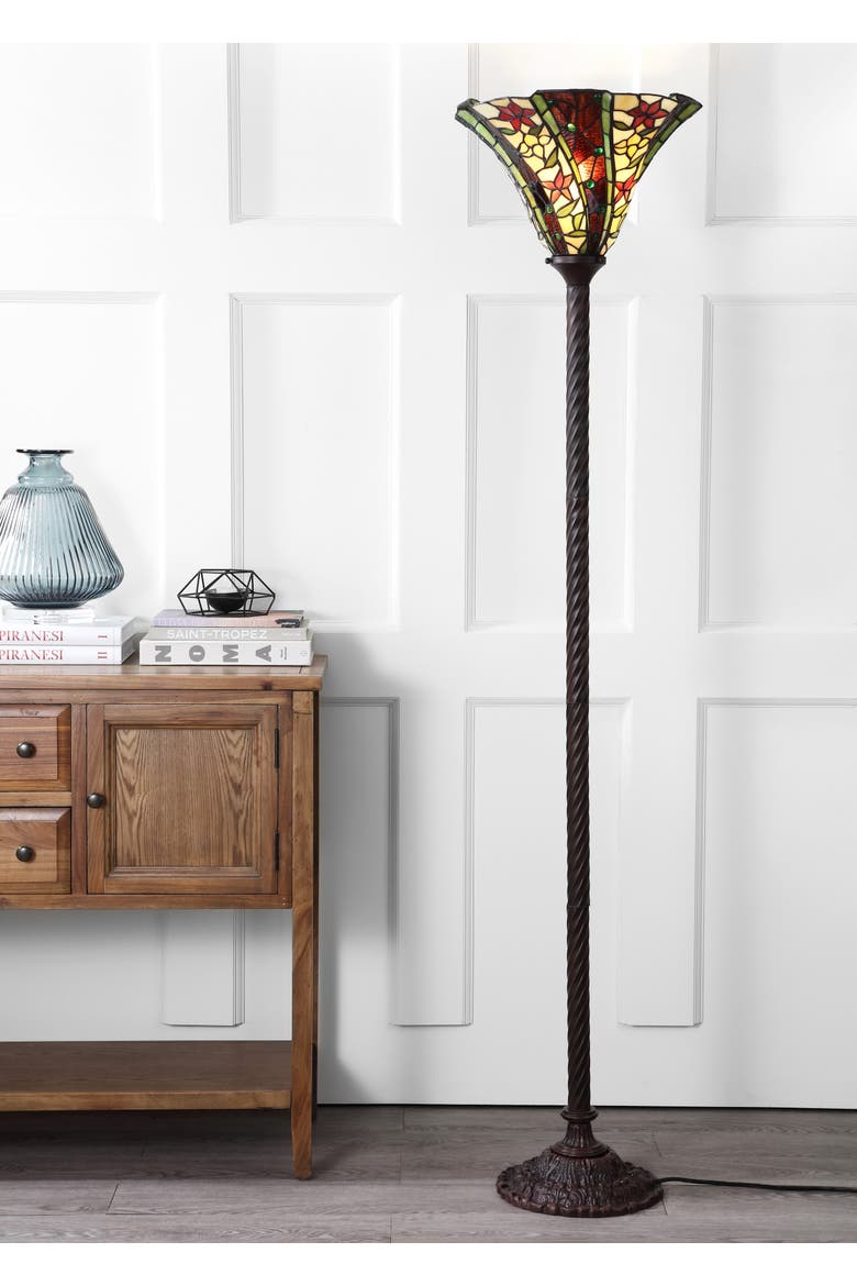 Williams Tiffany-Style 71" Torchiere LED Floor Lamp, Bronze, Alternate, color, Bronze