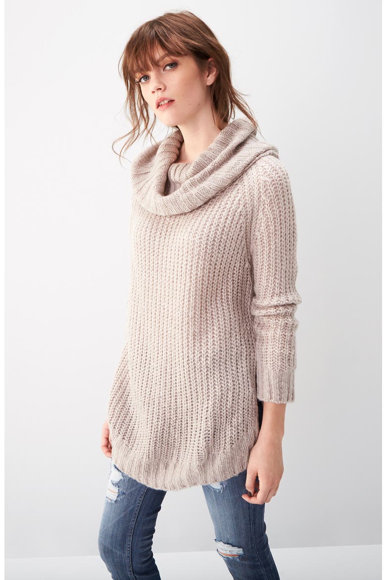 Cowl Neck Sweater, Alternate, color, MOCHA