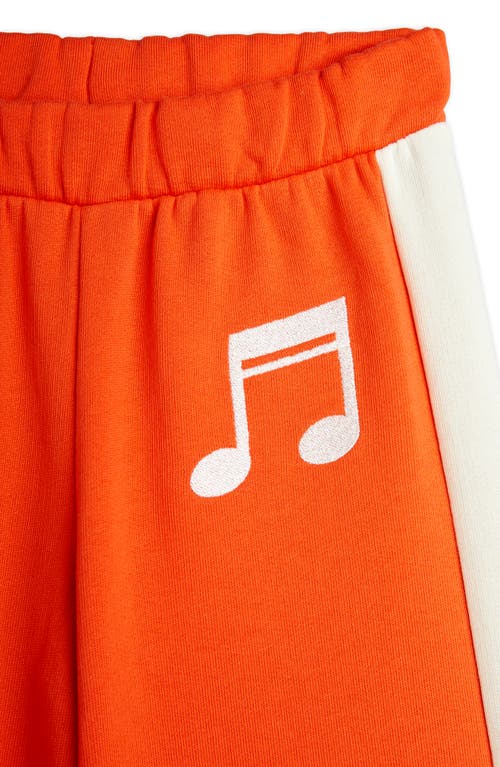 Mini Rodini Kids' Note Embroidered Organic Cotton Sweatpants In Red