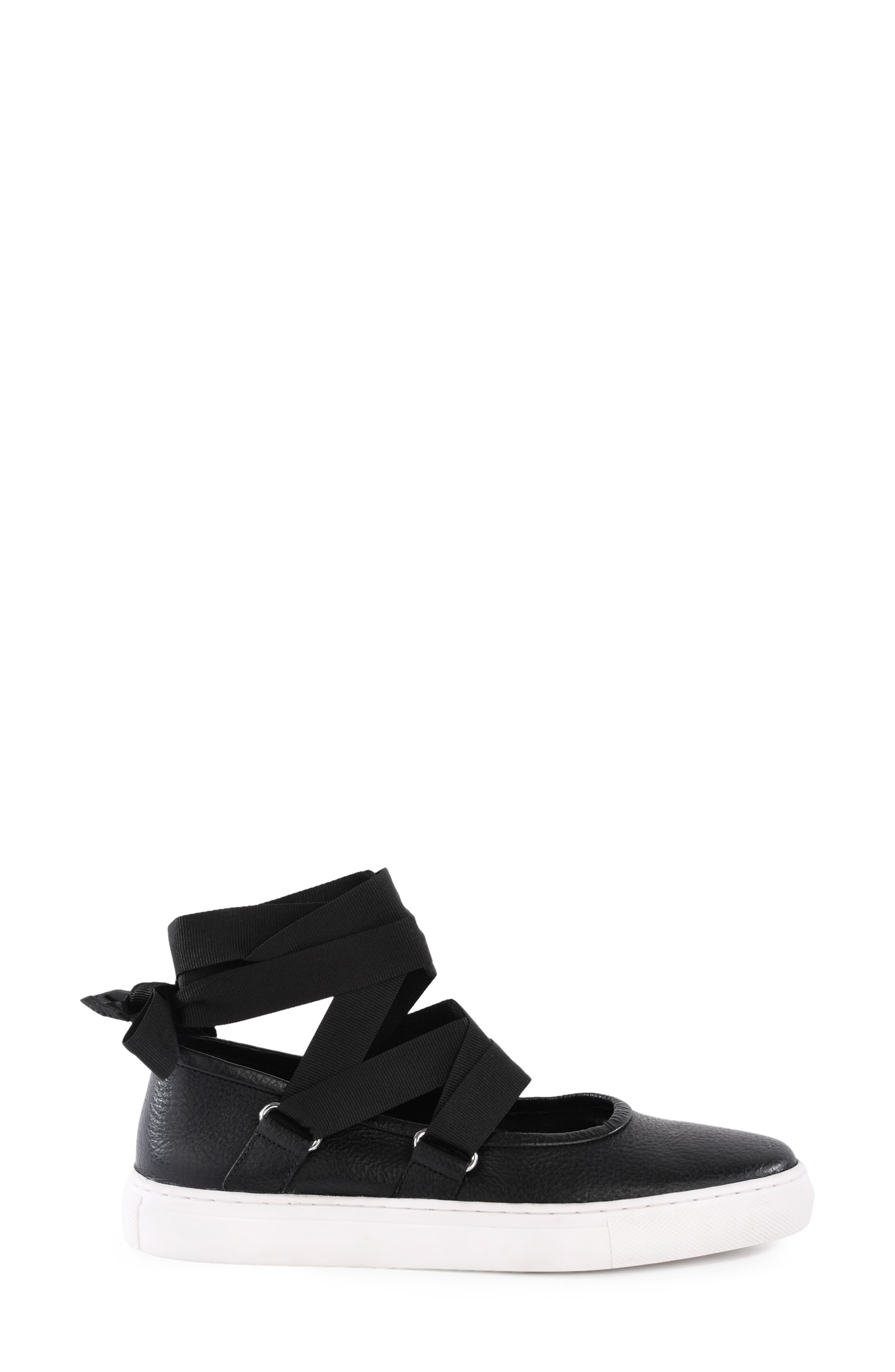 Seychelles Ribbons Ankle Wrap Flat, Alternate, color, Black