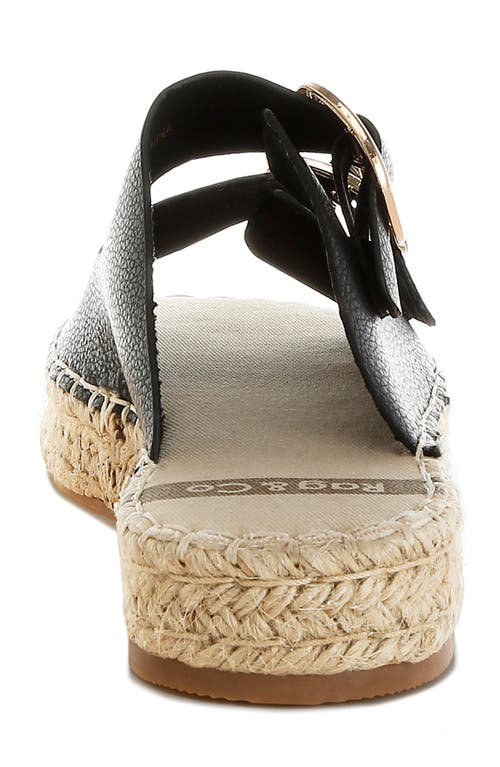 Rag & Co Palala Espadrille Slide Sandal In Black