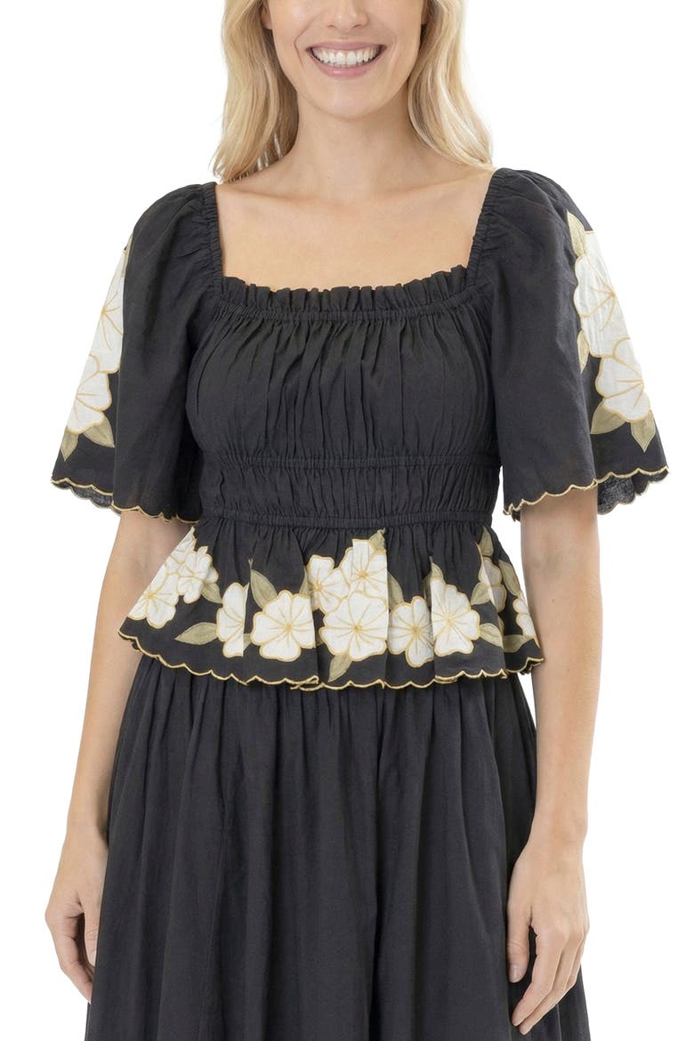Gia Floral Top, Alternate, color, BLACK MULTI