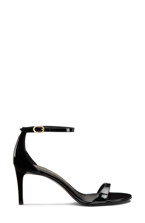 Stuart Weitzman Nudist Ii 75 Patent Leather Sandals In Black