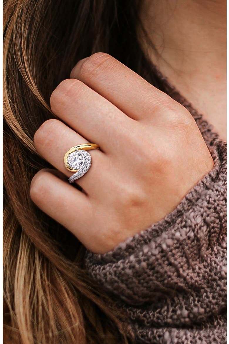Dew Lab-Grown Moissanite Two-Tone Ring, Alternate, color, WHITE