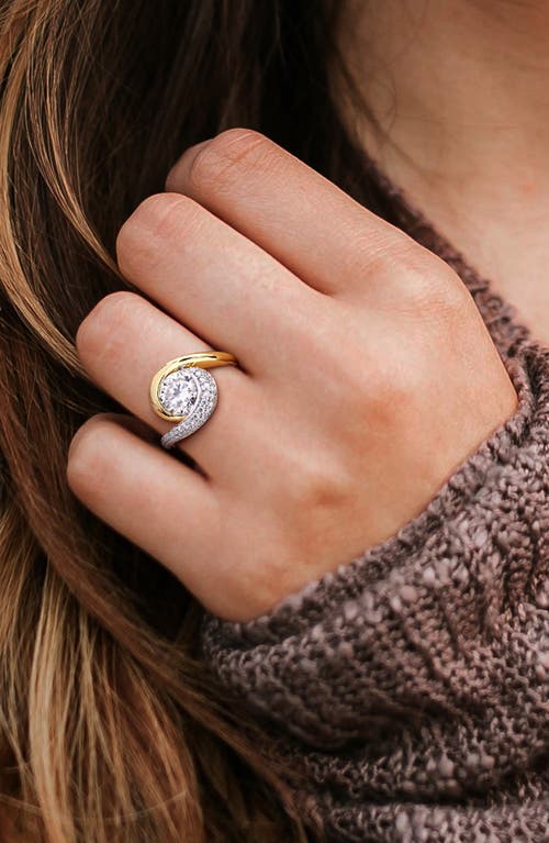 Delmar Dew Lab-grown Moissanite Two-tone Ring In Gold