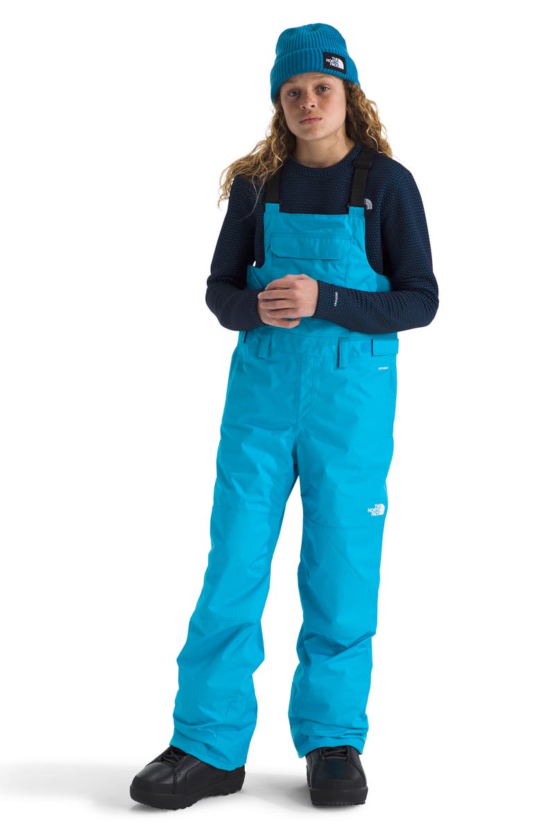 The North Face Kids' Freedom Waterproof Insulated Recycled Polyester Snow Bib, Alternate, color, Meridian Blue