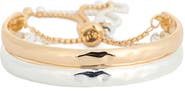 Leith Set of 2 Hammered Adjustable Bolo Bracelets