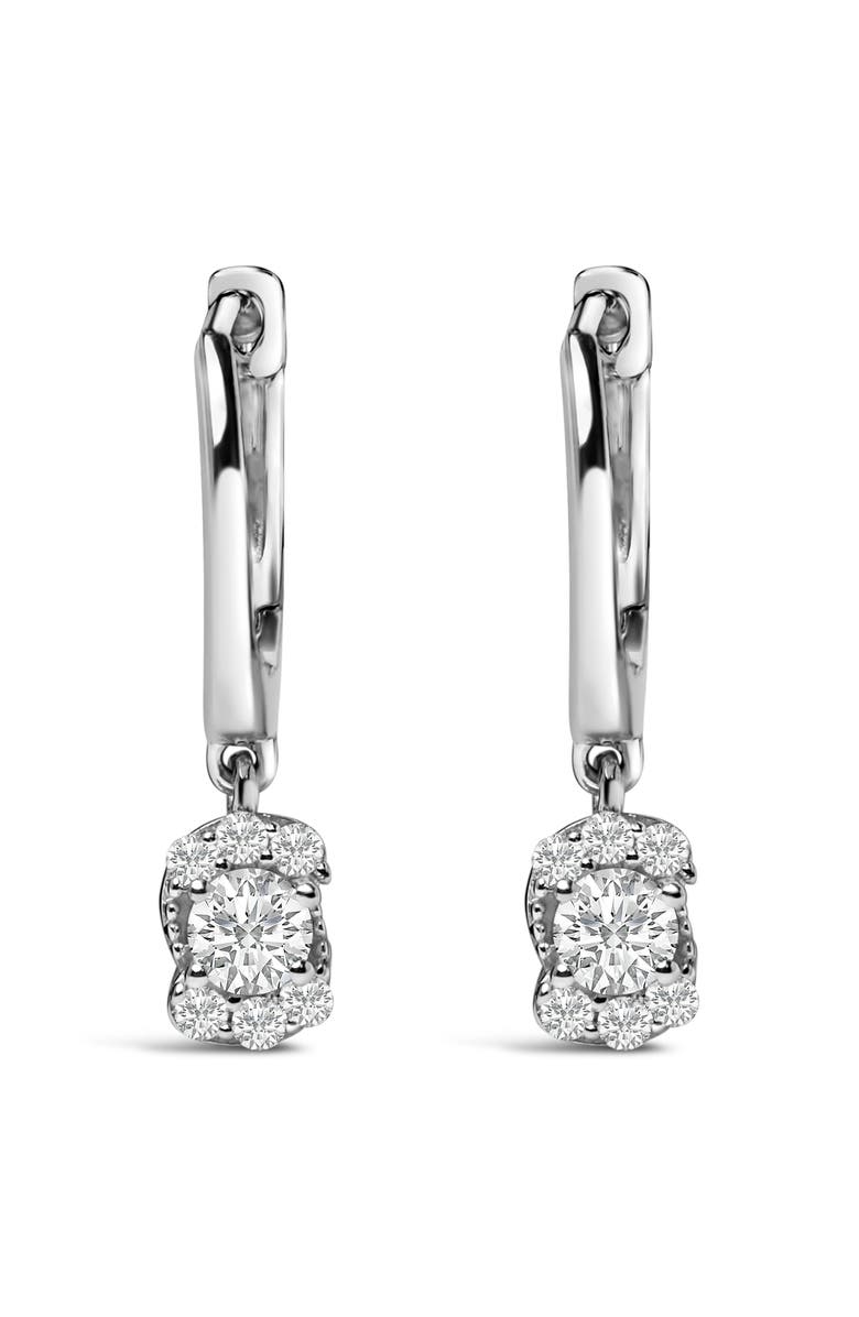 Haus of Brilliance Sterling Silver 1/2 Cttw Lab Grown Diamond Floral Cluster Drop Earrings, Main, color, Silver