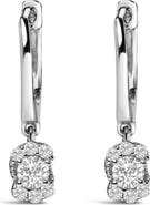 Haus of Brilliance Sterling Silver 1/2 Cttw Lab Grown Diamond Floral Cluster Drop Earrings