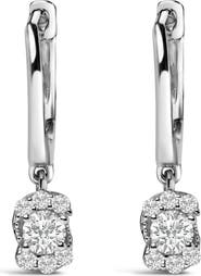 Haus of Brilliance Sterling Silver 1/2 Cttw Lab Grown Diamond Floral Cluster Drop Earrings