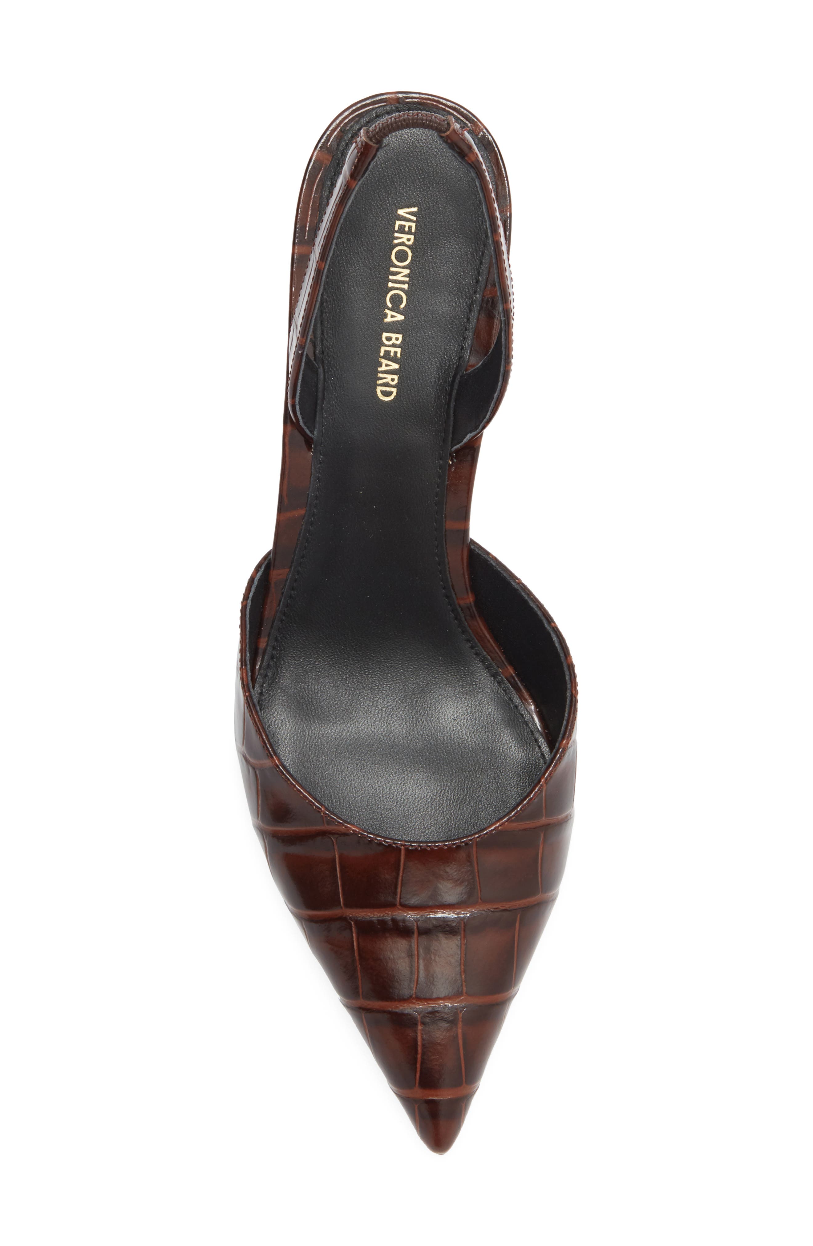 Veronica Beard Caroline Pointed Toe Slingback Pump, Alternate, color, Chocolate
