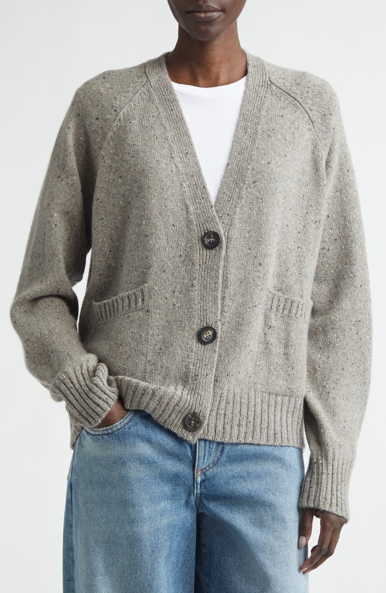 Johnstons of Elgin Relaxed Fit Belted Donegal Cashmere Cardigan, Main, color, Peregrine Donegal
