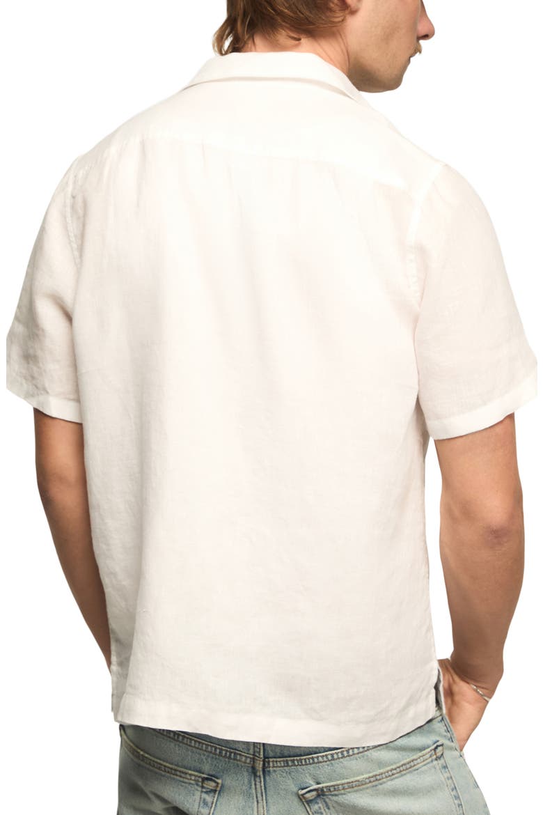 Notch Collar Short Sleeve Button-Up Shirt, Alternate, color, BRIGHT WHITE