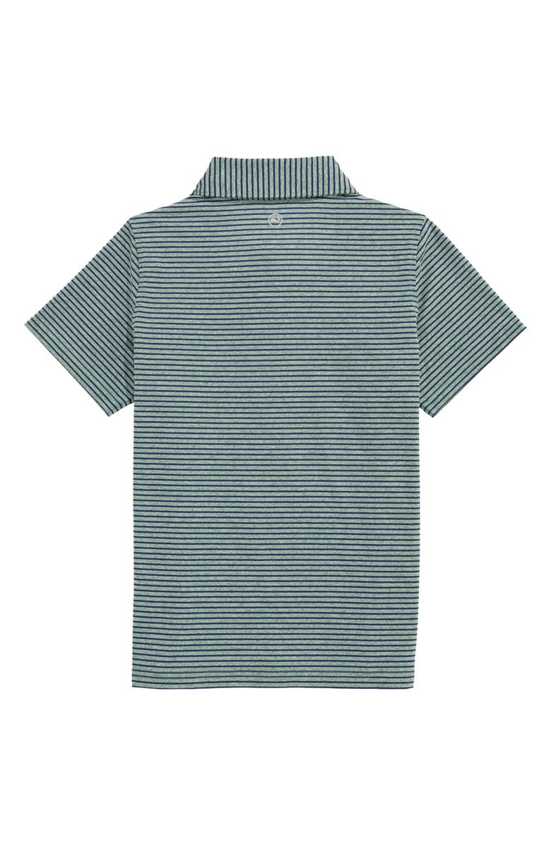 vineyard vines Kids' Bradley Stripe Stretch Polo, Alternate, color, Star Green/Blue
