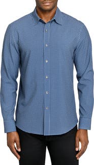 W.R.K Slim Fit Faded Check Performance Button-Up Shirt
