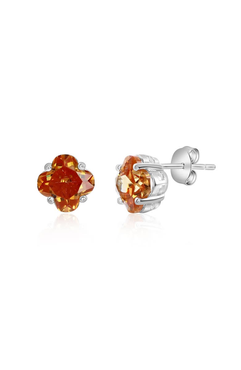 Donatello Gian Sterling Silver Citrine Studs, Main, color, Silver