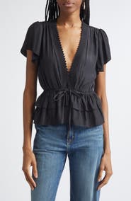 Ramy Brook Emberly Peplum Shirt