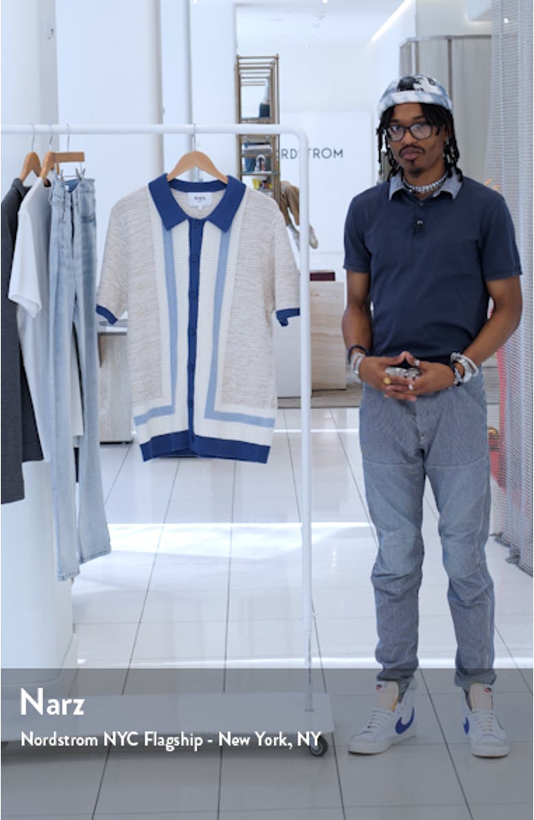 Tellaro Pointelle Knit Button-Up Shirt, sales video thumbnail