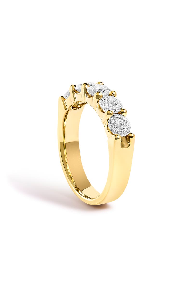 14K White Gold 1 1/2 Ctw Diamond 5 Stone Band Ring, Alternate, color, Yellow Gold