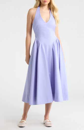 Meana Halter Neck Cotton Blend Dress