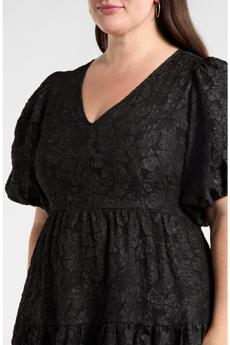 Arielle Floral Jacquard Maxi Dress, Alternate, color, BLACK