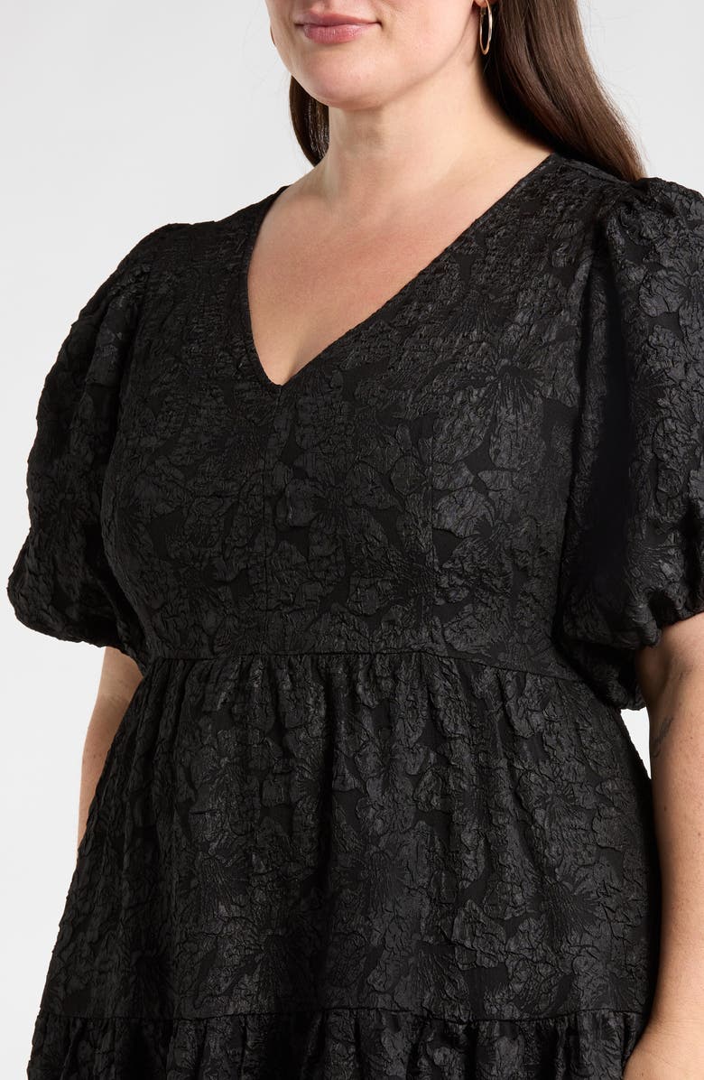 SUGARLIPS Arielle Floral Jacquard Maxi Dress, Alternate, color, Black