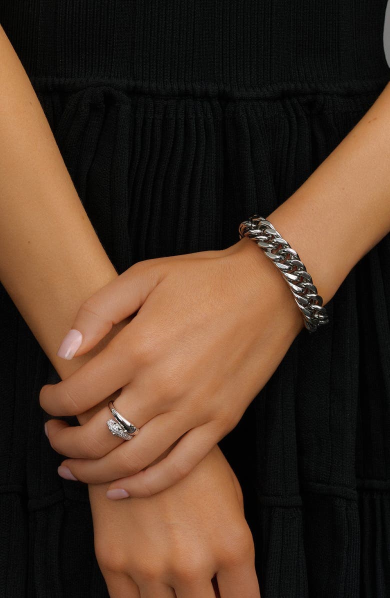 Nialaya Chunky Cuban Chain Bracelet, Alternate, color, Silver