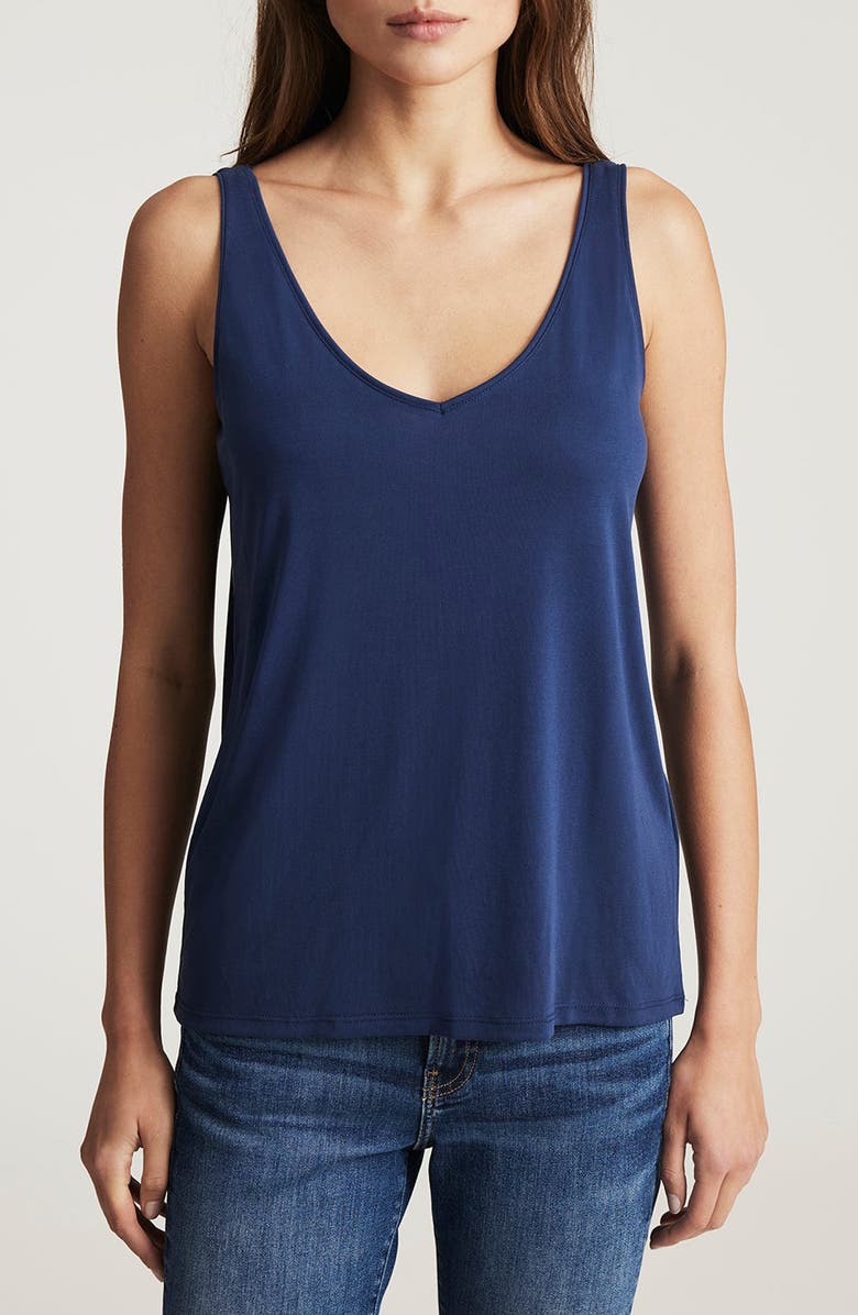 Mavi Jeans Lace Trim Jersey Tank, Main, color, 