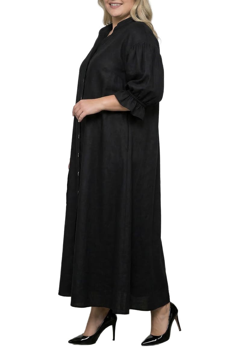 Maxi Shirtdress, Alternate, color, BLACK