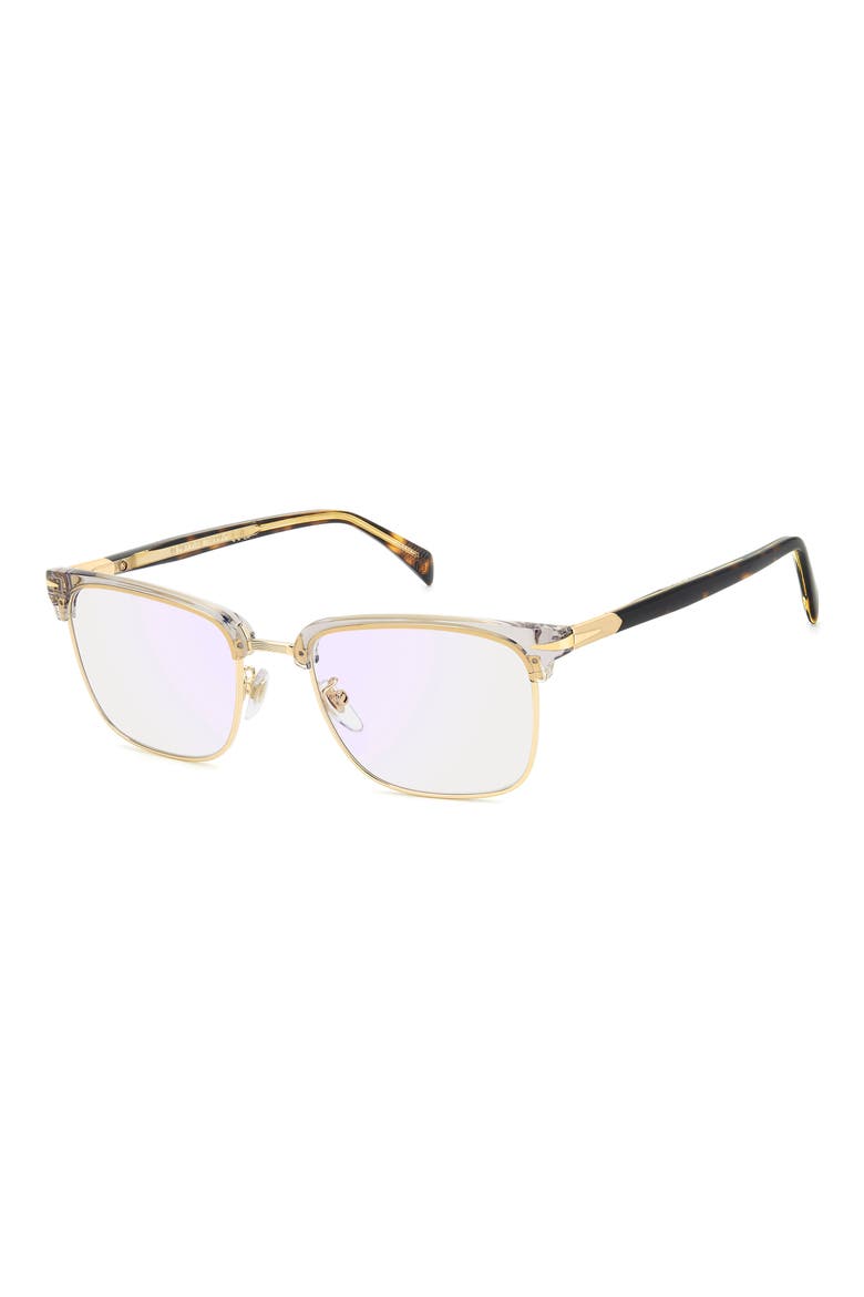 54mm Rectangular Optical Glasses, Alternate, color, GREY HAVANA GOLD/ BLUE SP
