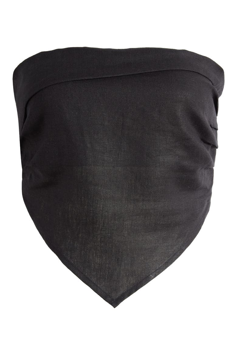 Antibes Stripe Strapless Linen Knit Top, Alternate, color, BLACK