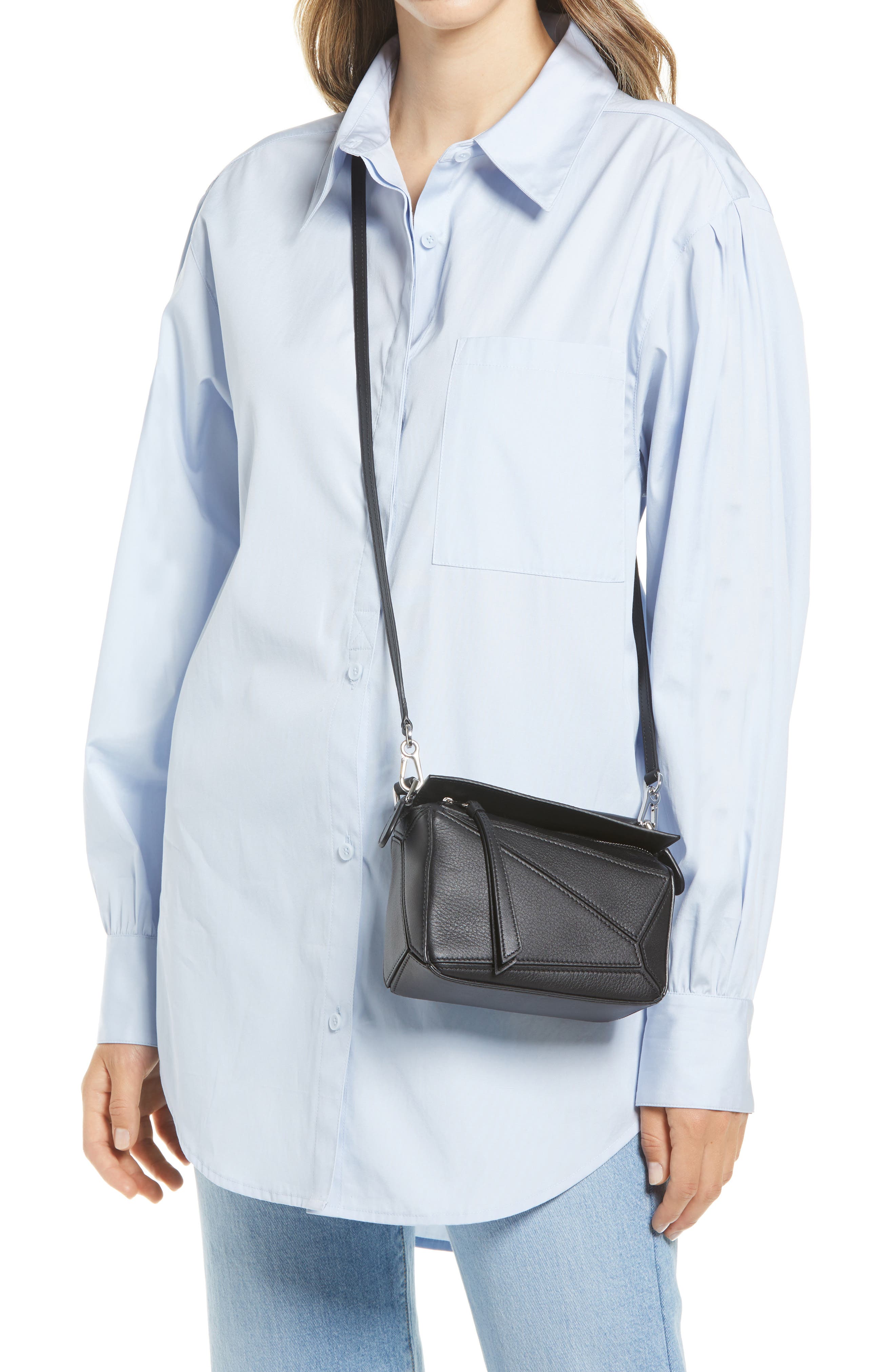 Loewe Mini Puzzle Calfskin Leather Bag, Alternate, color, 