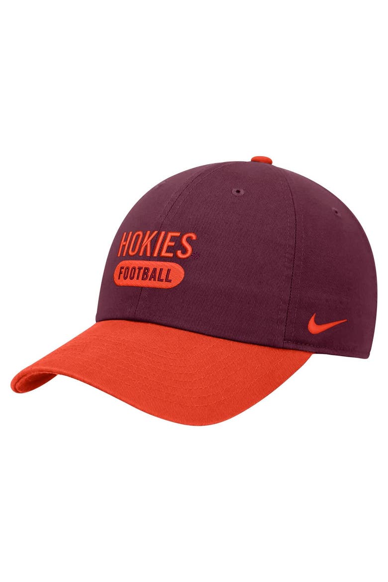 Men's Nike Maroon Virginia Tech Hokies Colorblock Club Adjustable Hat, Main, color, Maroon