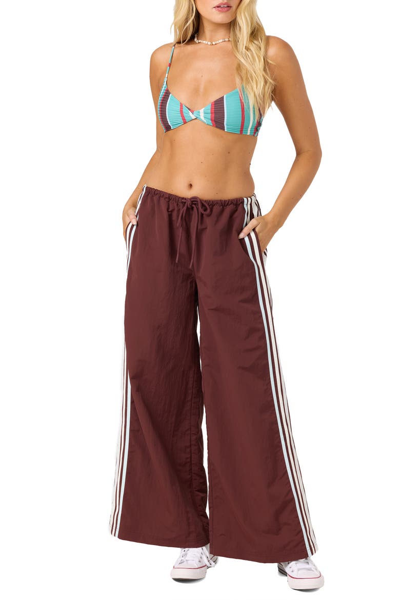 Blaine Striped Wide Leg Pants, Alternate, color, CHOCOLATE