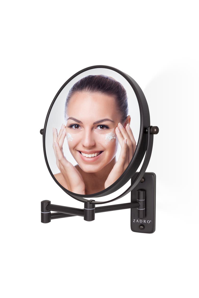 Wall Mounted Makeup Mirror with 8X/1X Magnifications, Alternate, color, Oil-Rubbed Bronze