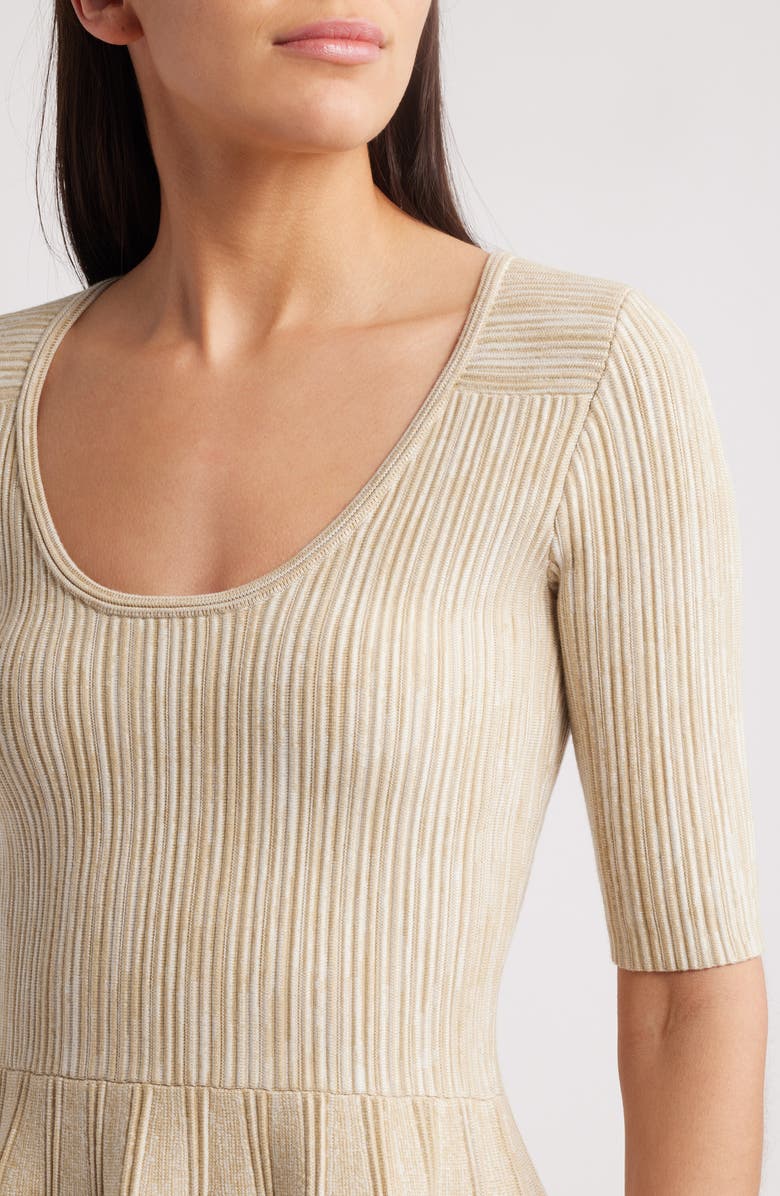 BOSS Frankina Rib Fit & Flare Dress, Alternate, color, 