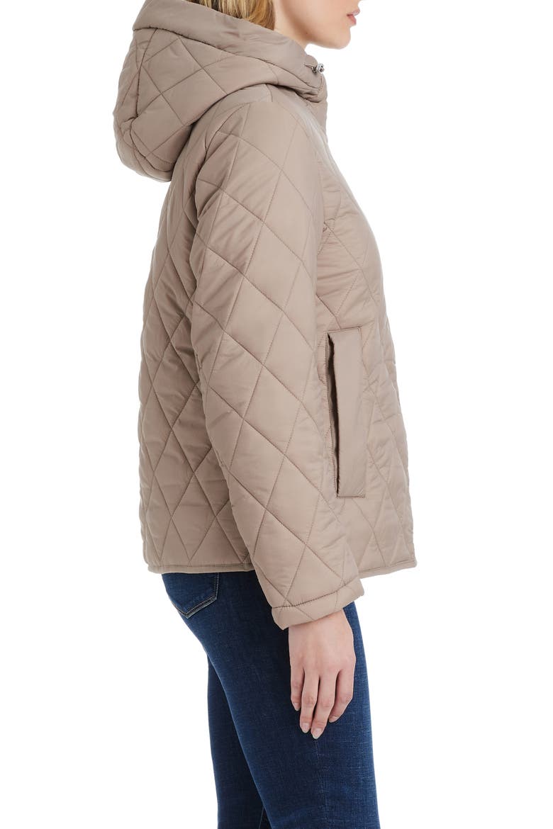 Water Resistant Hooded Quilted Jacket, Alternate, color, TAUPE