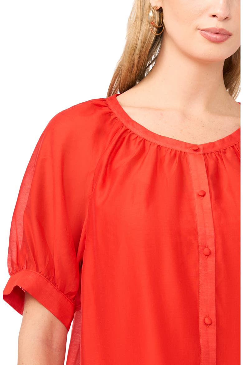 Puff Sleeve Top, Alternate, color, LOBSTER RED