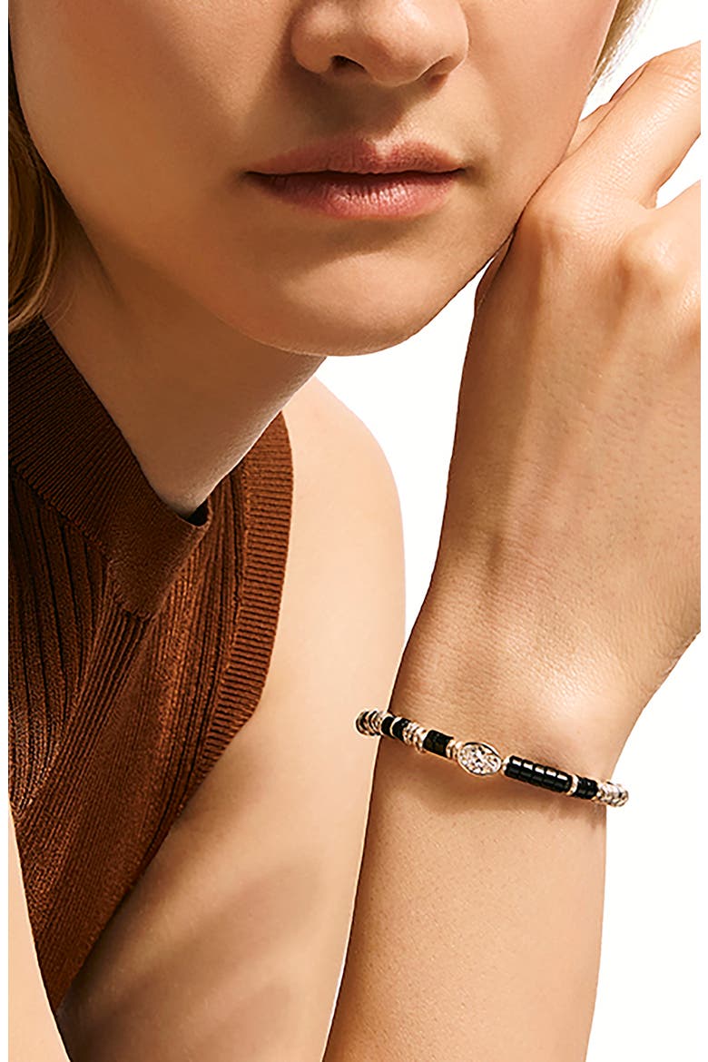 JH Lovestruck™ Heishi Bracelet, Sterling Silver, Hardstones, Lab-Grown Diamond, 1.0TCW, Alternate, color, SILVER