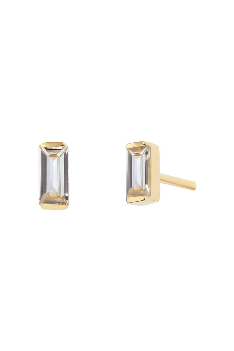 Baguette Moissanite Earrings, Alternate, color, Clear / Gold