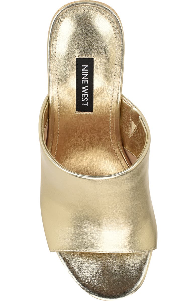 Nine West Olley Platform Slide Sandal, Alternate, color, Gold 710