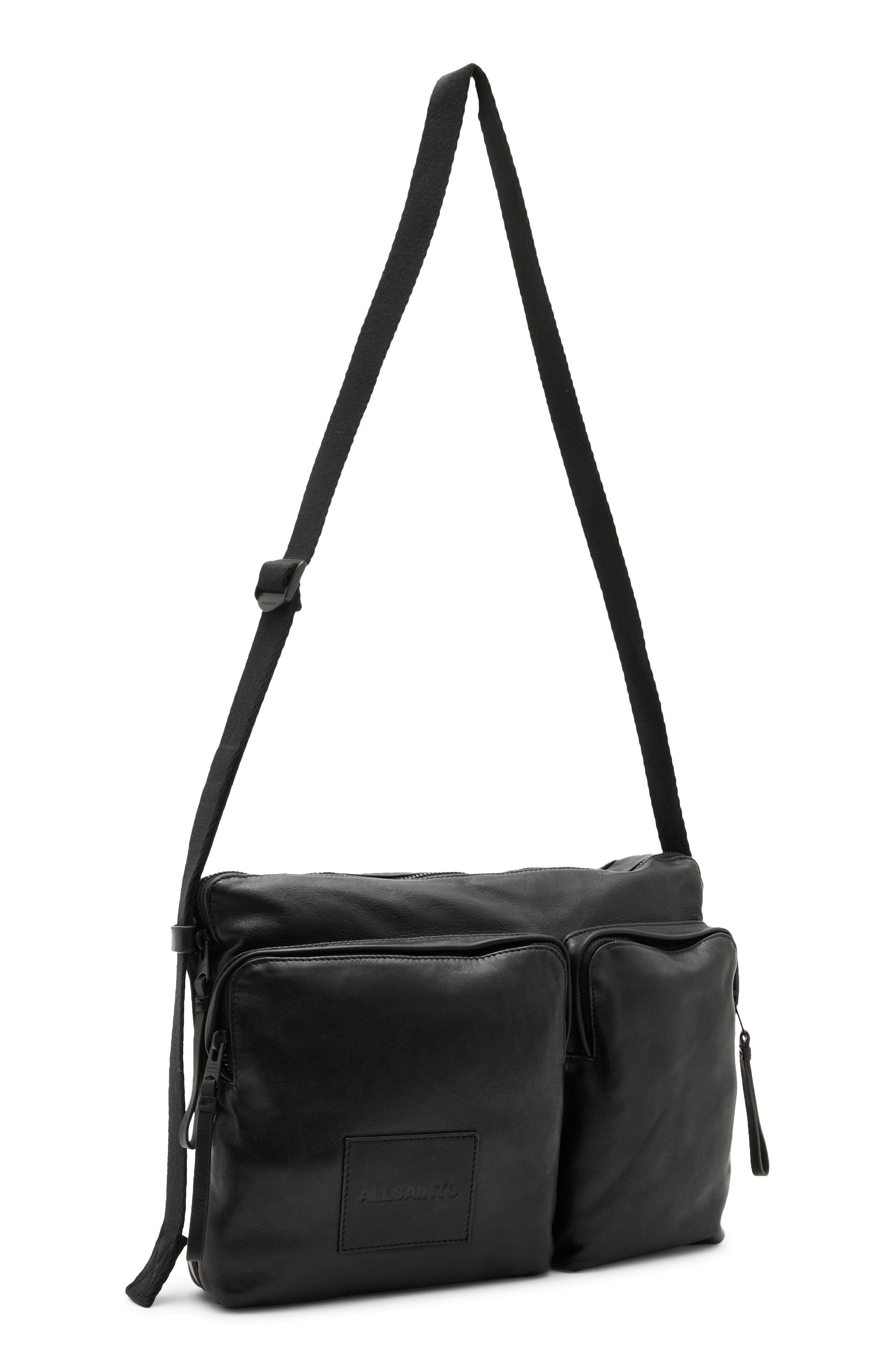 AllSaints Steppe Leather Messenger Bag, Alternate, color, 