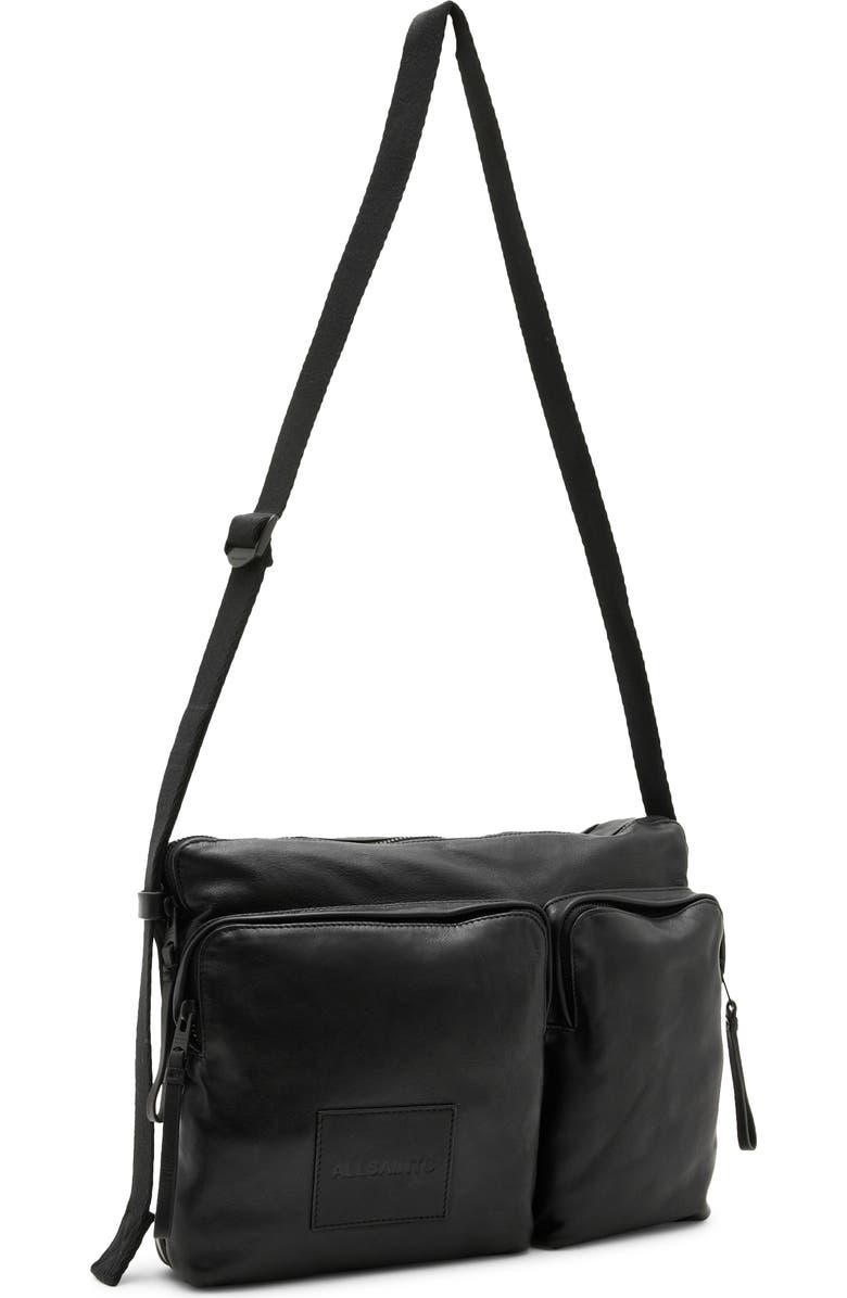 AllSaints Steppe Leather Messenger Bag, Alternate, color,