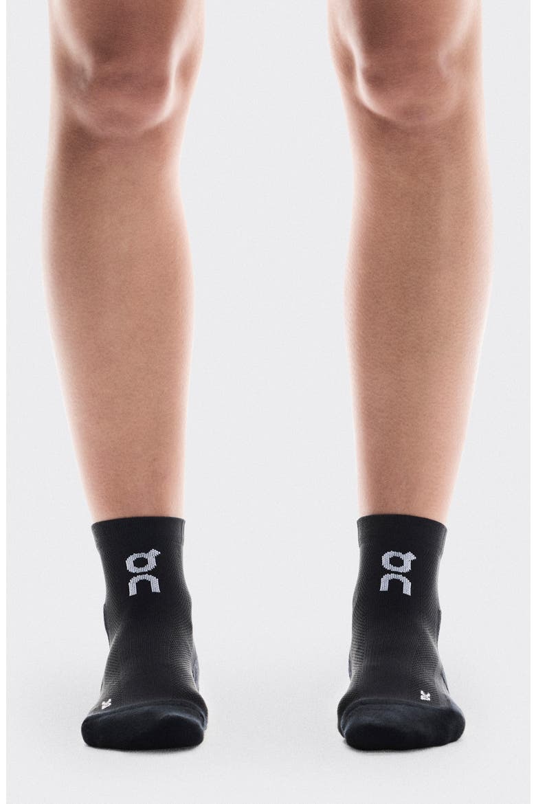 Core Mid 2-Pack Run Socks, Alternate, color, BLACK