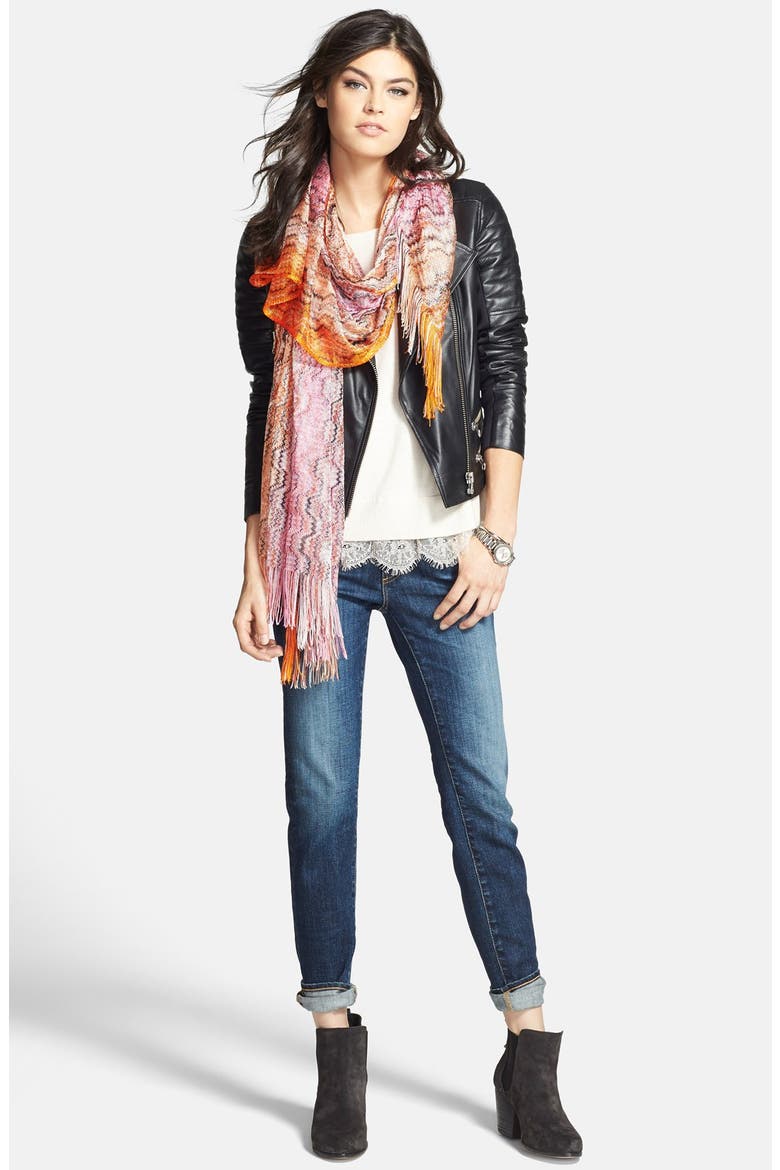 Leather Moto Jacket, Alternate, color, BLACK