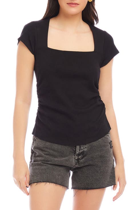 Lorna Cap Sleeve Stretch Cotton & Modal Rib Top