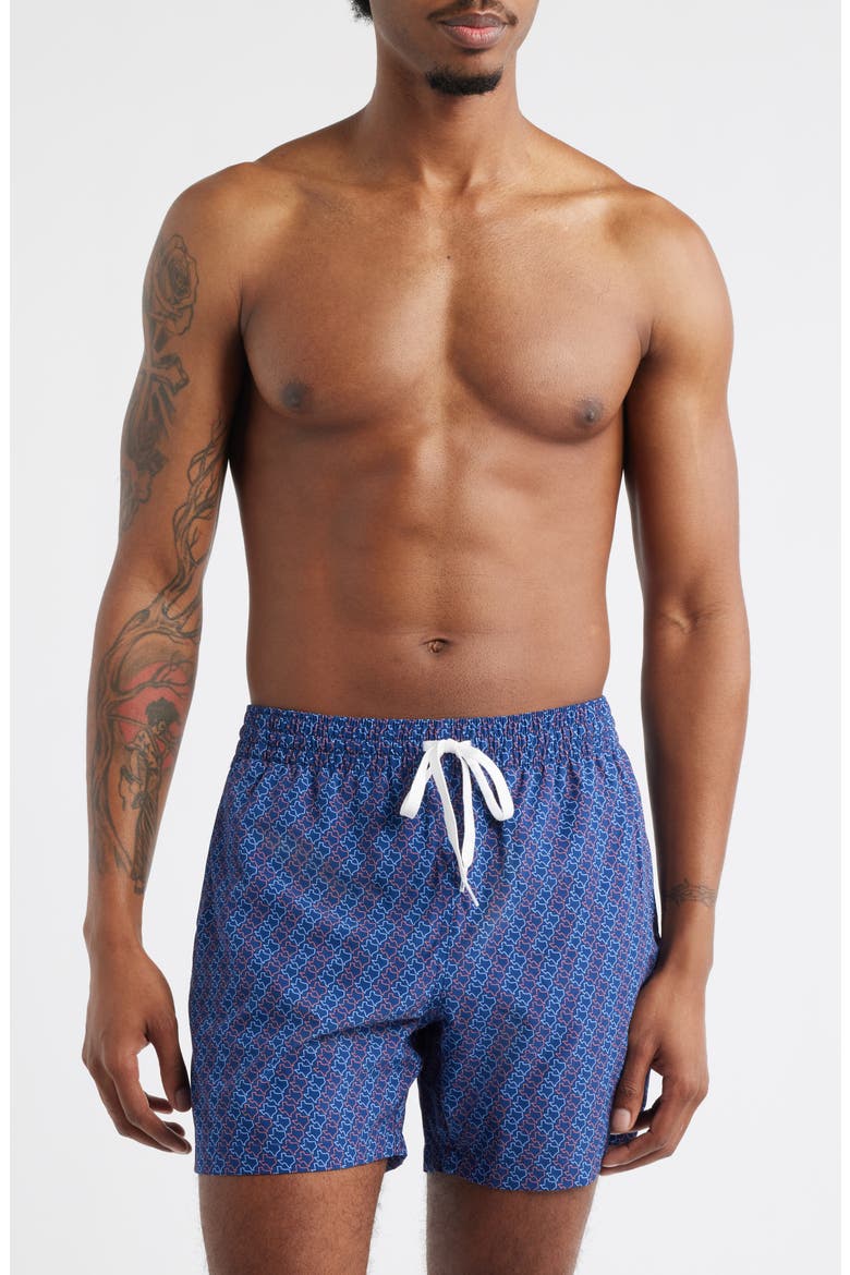 The Lone Stars 5.5-Inch Lined Swim Trunks, Main, color, NAVY