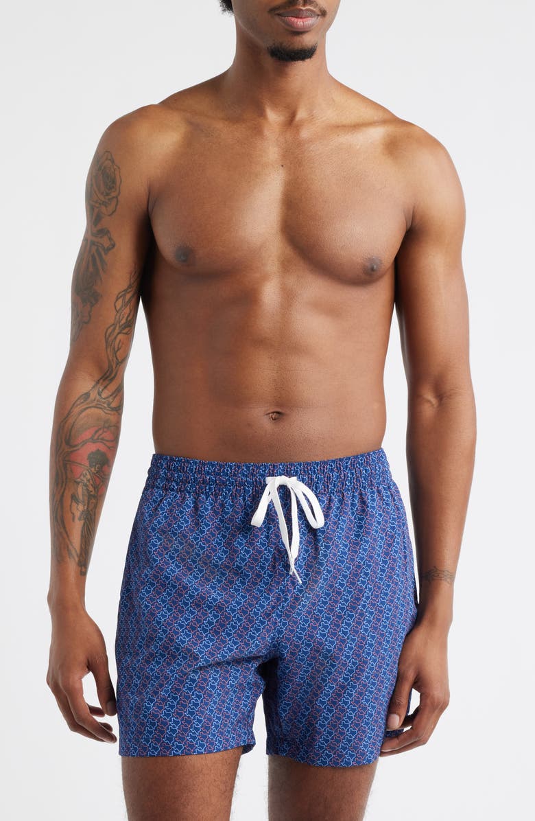 Chubbies The Lone Stars 5.5-Inch Lined Swim Trunks, Main, color, Navy